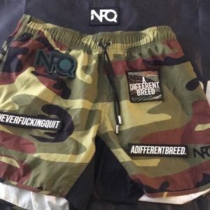 NFQ CAMO SHORTS LARGE (USED) $20